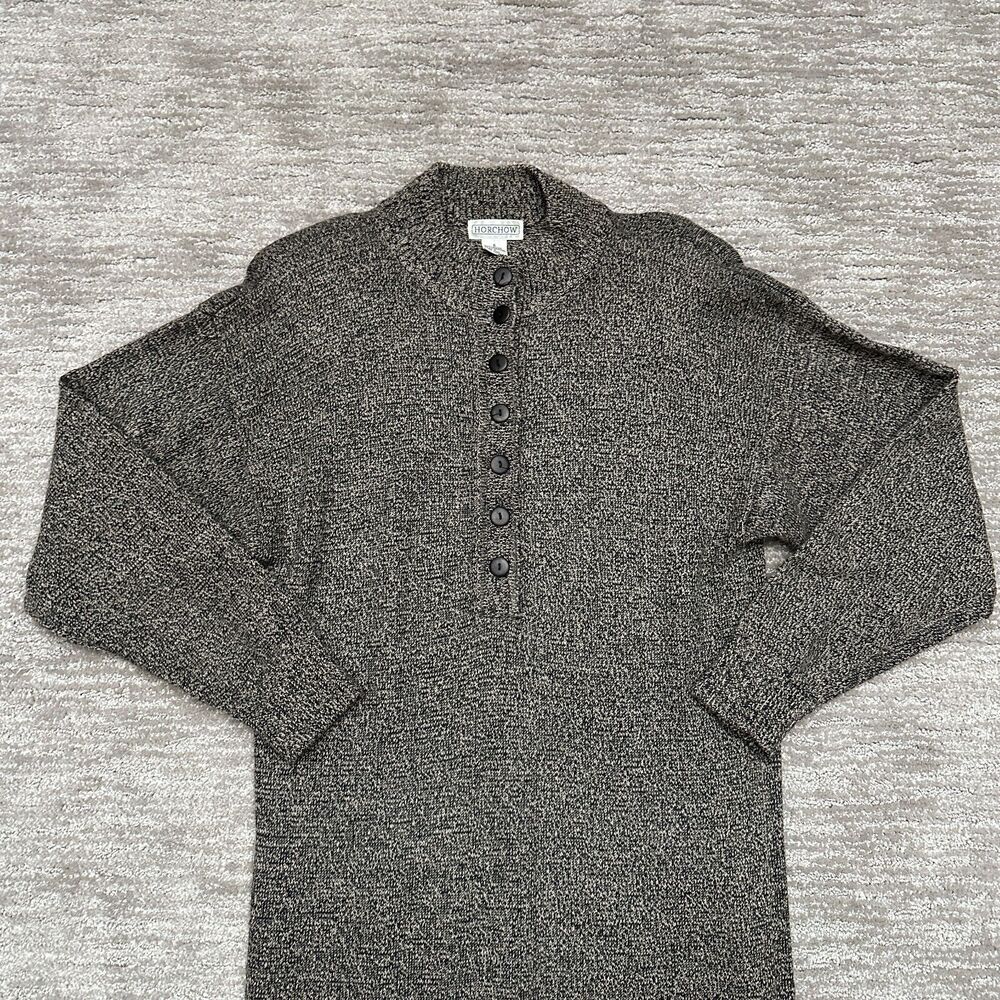 VTG Horchow Sweater Dress Womens 6 Brown Lambswool Blend Classic Long Sleeve - Picture 2 of 11